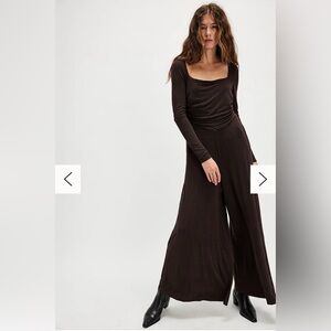 Free People Dark Brown Jumpsuit